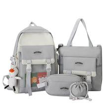 Lade das Bild in den Galerie-Viewer, Harajuku Large Capacity Four-Piece Set Middle School Students' Backpack College Students Bag