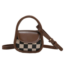 Lade das Bild in den Galerie-Viewer, Women Ladies Handbag Ins Mini Chessboard Grid Houndstooth Lipstick Headset Portable Crossbody