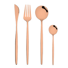 Lade das Bild in den Galerie-Viewer, 304 Stainless Steel Flatware Sets 4 Pcs/set Bright Gold-Plated Tableware Steak Knife and Fork Spoon