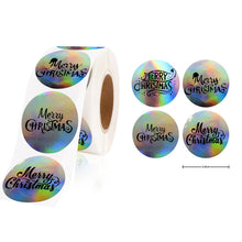 Load image into Gallery viewer, 2x500pcs Christmas Xmas Christmas Rainbow Laser Hot Silver Thank You Sticker Eye Eyelash Gift Label tapes