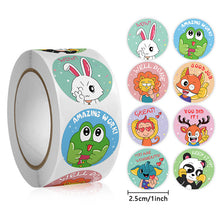 Load image into Gallery viewer, 2x500pcs Christmas Xmas Nice Penguin Giraffe Well Done Excelent Student Reward Stationery Stickers tape
