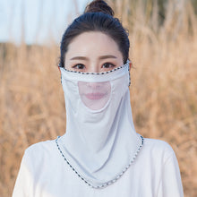Lade das Bild in den Galerie-Viewer, 2pcs Ice Silk Mesh Sunscreen Veil Scarf Summer Ice Silk Face Mask for Outdoor Cycling