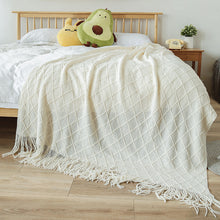 Lade das Bild in den Galerie-Viewer, Diamond Sofa Cover Cover Blanket Bed Blanket Knitted Blanket Air Conditioning Blanket Tassel Nap Blanket Blanket