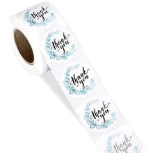 Load image into Gallery viewer, 2x500pcs Xmas Christmas Stickers Roll Label Blue Lace Thank You Gift Envelope Valentine's Day Tape