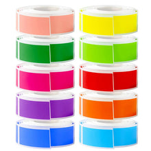 Load image into Gallery viewer, 2x500pcs Christmas Xmas Red Blue Pink Purple Orange Rectangular Blank Waterproof Oil-Proof Handwritten Logo Label Sticker tape