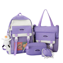 Lade das Bild in den Galerie-Viewer, Harajuku Large Capacity Four-Piece Set Middle School Students' Backpack College Students Bag