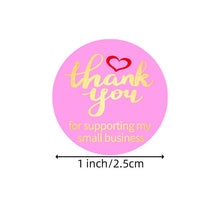Load image into Gallery viewer, 2x500pcs Xmas Christmas Stickers Roll Label Rose Red Pink and Bronze Thank You Love Gift