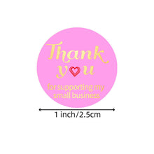 Load image into Gallery viewer, 2x500pcs Xmas Christmas Stickers Roll Label Peanut Candy Rose Red Pink and Bronze Thank You Gift