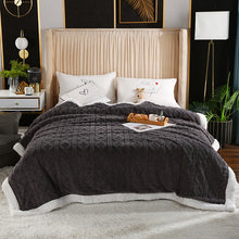 Lade das Bild in den Galerie-Viewer, Taffon Cashmere Thickened Autumn and Winter Air Conditioning Blanket Jacquard Comfortable Cotton Velvet Cover Blanket