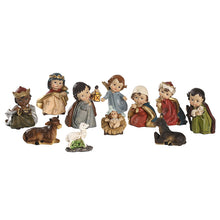 Load image into Gallery viewer, 11-Piece Set Cartoon Horse Trough Set Birth Religious Gift Resin Craft Ornament