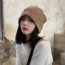 Lade das Bild in den Galerie-Viewer, Warm Winter Knit Beanie Hats Japanese Style Face-Looking Small Women Internet Celebrity Fleece-Lined Toe Cap Unisex
