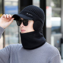 Lade das Bild in den Galerie-Viewer, Warm Winter Knit Beanie Hats Fleece-Lined Men's Ear Protection Student Windproof Cycling Scarf Unisex