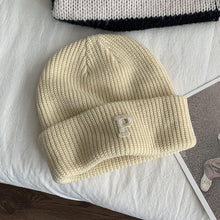 Lade das Bild in den Galerie-Viewer, Warm Winter Knit Beanie Hats Letter Wool Women Autumn And Winter Korean Style Ins Tide Warm All-Matching Unisex