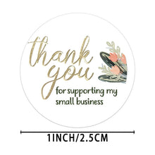 Load image into Gallery viewer, 2x500pcs Xmas Christmas Stickers Roll Label Flower Thank You Supporting My Small Business Thank You
