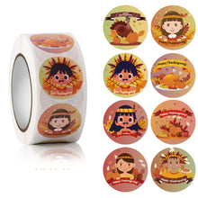 Load image into Gallery viewer, 2x500pcs Christmas Xmas Boy Girl Pumpkin Turkey Happy Envelope Gift Stationery Book Decoration Sticker tape