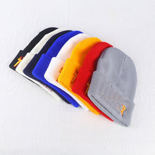 Load image into Gallery viewer, Warm Winter Knit Beanie Hats Autumn and Winter Letter Three-Dimensional Embroidery Pullover Wool Knit Unisex