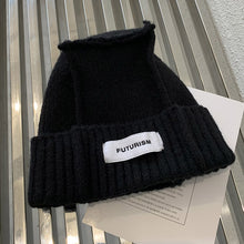 Load image into Gallery viewer, Warm Winter Knit Beanie Hats Korean Designer Model Simple Patch Woolen Cap Children Unisex