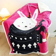 Load image into Gallery viewer, Berber Fleece Blanket Air Conditioning Blanket Sofa Blanket Thickened Children's Double-Layer Flannel
