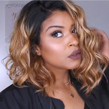 Load image into Gallery viewer, Women Wig Shoulder-Length Curly Hair Gradient Color Small Curly Head Cover W112