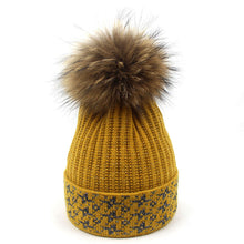 Lade das Bild in den Galerie-Viewer, Warm Winter Knit Beanie Hats Autumn and Winter New Raccoon Fur Ball Women's Silver Silk Thermal Head Cover Unisex