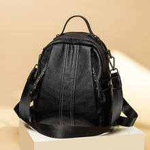 Load image into Gallery viewer, Backpack Wide Strap Litchi Pattern Korean Style Genuine Leather Backpack Travel shoulder bag