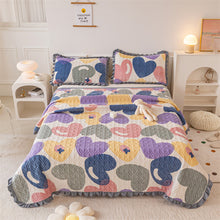 Load image into Gallery viewer, Autumn and Winter Thickening Milk Fiber Three-Piece Quilted Crystal Velvet Lace Thermal Blanket Bed Sheet