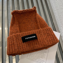 Load image into Gallery viewer, Warm Winter Knit Beanie Hats Korean Designer Model Simple Patch Woolen Cap Children Unisex