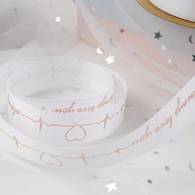 Load image into Gallery viewer, 2 Rolls Christmas Packing Materials 14 Colors 2.5cm*45M Thread Ribbon Heartbeat ECG Flowers Gift Ribbon