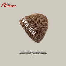 Lade das Bild in den Galerie-Viewer, Warm Winter Knit Beanie Hats Autumn and Winter Loose Wool Letter Personality All-Matching Pullover Unisex