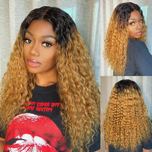 Load image into Gallery viewer, Women Wig African Black Gradient Brown Small Curly Hair W122
