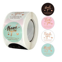 Lade das Bild in den Galerie-Viewer, 2x500pcs Christmas Xmas 4 Design Reel Pink Blue Thank You Sticker Gift Sealing Label tape
