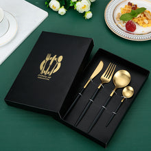 Lade das Bild in den Galerie-Viewer, 304 Stainless Steel Flatware Sets Matte Knife, Fork and Spoon Suit 4PCs Set
