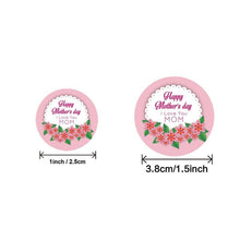Load image into Gallery viewer, 2x500pcs Christmas Xmas HAPPY MOTHER'S Day Mother's Day Stickers Fresh Pink Floral Label tape