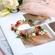 Load image into Gallery viewer, 3PCs Christmas Bracelet Hanging Pearl Bell Rhinestone Ball Alloy Children's Day Gifts for Girls