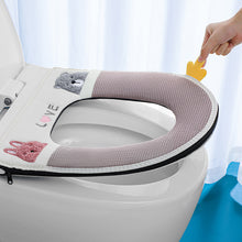 Load image into Gallery viewer, 3pcs Toilet Seat Cover Pads Thicker Cushion Household Zipper Circle Winter