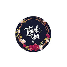 Load image into Gallery viewer, 2x500pcs Christmas Xmas Black Plant Flower Thank You Sticker Gift Label tape