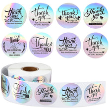 Load image into Gallery viewer, 2x500pcs Xmas Christmas Stickers Roll Label 6 Kinds of Thank You Supporting Business Support Laser