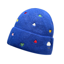 Load image into Gallery viewer, Warm Winter Knit Beanie Hats Rainbow Color Love Embroidered Wool Women Cycling Unisex
