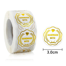 Load image into Gallery viewer, 2x500pcs Christmas Xmas round White Bronze Thank You Envelope Packaging Bag Stationery Sticker Label tape