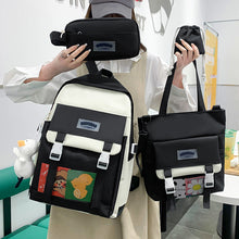 Lade das Bild in den Galerie-Viewer, Harajuku Large Capacity Four-Piece Set Middle School Students' Backpack College Students Bag