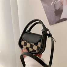 Lade das Bild in den Galerie-Viewer, Women Ladies Handbag Ins Mini Chessboard Grid Houndstooth Lipstick Headset Portable Crossbody