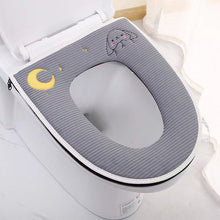 Load image into Gallery viewer, 3pcs Toilet Seat Cover Pads Cushion Cushion Household Waterproof Cute Zipper Thicker Fleece