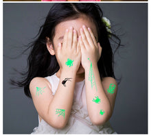 Load image into Gallery viewer, 10PCs Halloween Luminous Spider Tattoo Sticker for Kids Adult