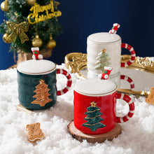 Load image into Gallery viewer, Xmax Christmas Cup Gift Creative Cartoon Tree Ceramic Mark Girl's Office Embossed Coffee