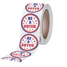 Load image into Gallery viewer, 2x500pcs Xmas Christmas Stickers Roll Label US Independence Day Be a Voter Voter Election Color Seal
