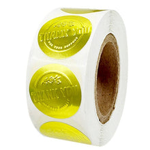 Load image into Gallery viewer, 2x500pcs Christmas Xmas Concave-Convex Three-Dimensional Steel Seal Embossed Thank You Sticker Gift Label tape