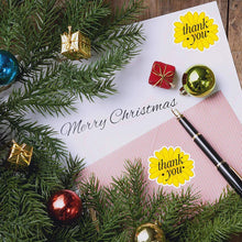 Load image into Gallery viewer, 2x500pcs Christmas Xmas Roll-up Special-Shaped Yellow Daisy Petals Thank You Sticker Self-Adhesive Gift Label tape
