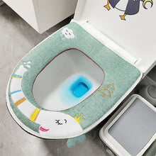 Load image into Gallery viewer, 3pcs Toilet Seat Cover Pads Linen Summer Four Seasons Cartoon Elephant Breathable Zipper