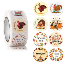 Load image into Gallery viewer, 2x500pcs Christmas Xmas Boy Girl Pumpkin Turkey Happy Envelope Gift Stationery Book Decoration Sticker tape