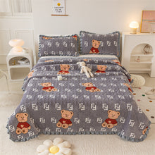 Load image into Gallery viewer, Autumn and Winter Thickening Milk Fiber Three-Piece Quilted Crystal Velvet Lace Thermal Blanket Bed Sheet
